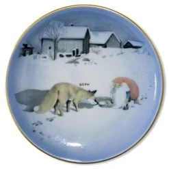Wiberg Christmas Service, Plaquette / Butter Plate No. 1, Pixie And Fox, Bing & Grondahl No. 1501709