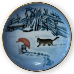 Wiberg Christmas Service, Plaquette / Butter Plate No.3, Pixie And Cat, Bing & Grondahl No. 1503709
