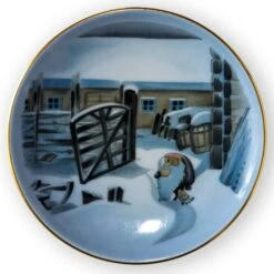 Wiberg Christmas Service, Plaquette / Butter Plate No. 4, Pixie And Sledge, Bing & Grondahl No. 1504709