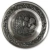 1991 Astri Holthe Norwegian Pewter Christmas Plate, Singing Psalms In Church -Outlet Rosenthal Store AHX1991