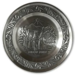 2002 Astri Holthe Norwegian Pewter Christmas Plate, Lucia