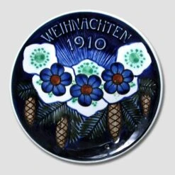 1910 Christmas Plate Aluminia Small