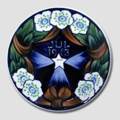 1913 Christmas Plate Aluminia Small