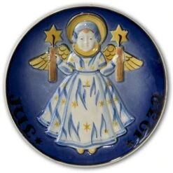 1932 Christmas Plate Aluminia Small