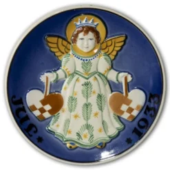 1933 Christmas Plate Aluminia Small