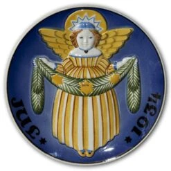 1934 Christmas Plate Aluminia Small