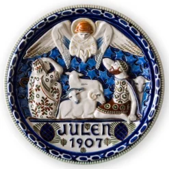 1907 Christmas Plate Aluminia Large