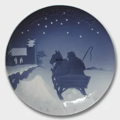 Sleighing To Church On Christmas Eve 1906, Bing & Grondahl Christmas Plate