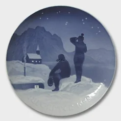 Eskimos At A Church In Greenland 1928, Bing & Grondahl Christmas Plate