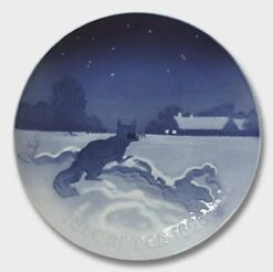 Fox Outside Farm On Christmas Eve 1929, Bing & Grondahl Christmas Plate