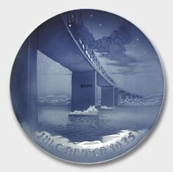 The Lillebelt Bridge Connecting Funen With Jutland 1935, Bing & Grondahl Christmas Plate