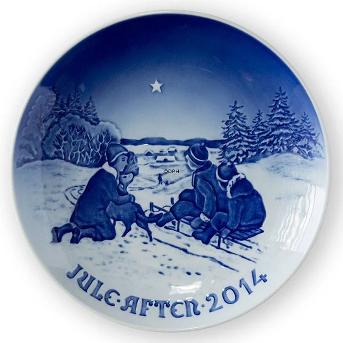 Sledging In The Snow 2014, Bing & Grondahl Christmas Plate 3 Sledging In The Snow 2014, Bing & Grondahl Christmas Plate