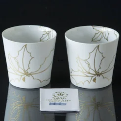 Christmas Holly, Candleholders, 2 Pcs., Royal Copenhagen