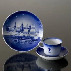 1985 Desiree Svend Jensen Hans Christian Andersen Christmas Cup With Saucer -Outlet Rosenthal Store DK1985 c