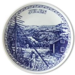 1992 Elgporslin Christmas Plate Medelpad
