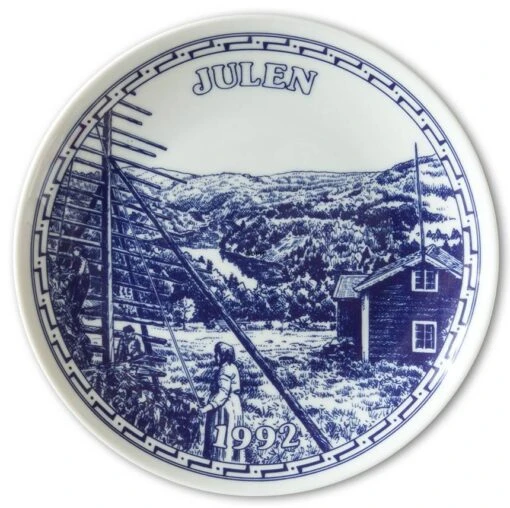 1992 Elgporslin Christmas Plate Medelpad