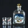 Holmegaard Wiberg Christmas Bottle Including 2 Dram Glasses 1991