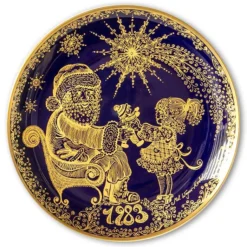 1983 Hackefors Cobalt Blue Children's Christmas Plate