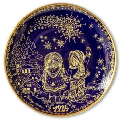 1984 Hackefors Cobalt Blue Children's Christmas Plate