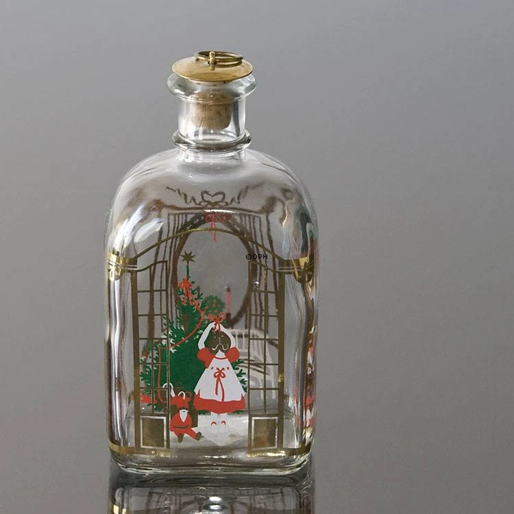 Holmegaard Christmas Bottle 1990, Capacity 65 Cl. 3 Holmegaard Christmas Bottle 1990, Capacity 65 Cl.