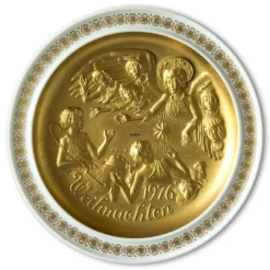 1976 Hutschenreuther Christmas Plate, "The Holy Family", The Shepherds Of Bethehem