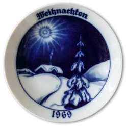 1969 Hackefors Christmas Plate With German Text