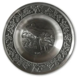 1976 Måstad Pewter Christmas Plate, Reindeer In The Moonlight
