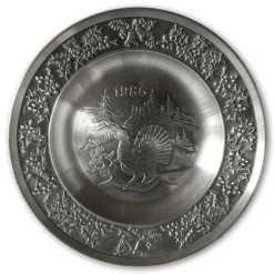 1986 Måstad Pewter Christmas Plate, Birdsong