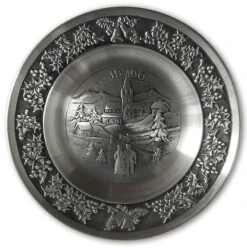 1990 Måstad Pewter Christmas Plate, Walking To Church