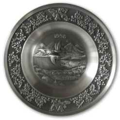 1998 Måstad Pewter Christmas Plate, Fishing Village