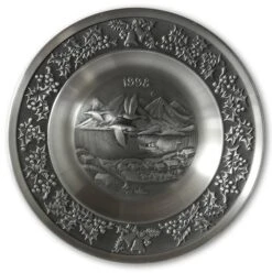 1998 Måstad Pewter Christmas Plate, Fishing Village