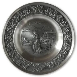 1999 Måstad Pewter Christmas Plate, Snow Man