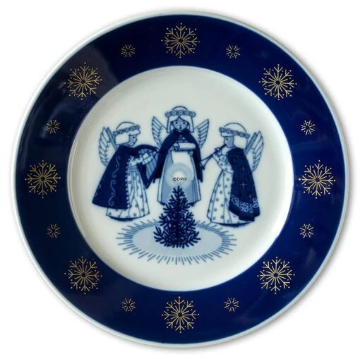 1972 Porsgrund De Luxe Christmas Plate, The Herald Angels Sing
