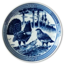 1987 Ravn Christmas Plate In The Series "Swedish Christmas", Capercaillie
