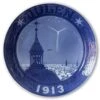 The Tower And Spire On The Marble Church In Copenhagen 1913, Royal Copenhagen Christmas Plate -Outlet Rosenthal Store RX1913