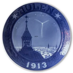 The Tower And Spire On The Marble Church In Copenhagen 1913, Royal Copenhagen Christmas Plate