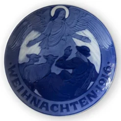 Royal Copenhagen 1916 Christmas Plate With German Text