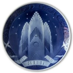 The Tower Of The Grundtvig Church 1929, Royal Copenhagen Christmas Plate