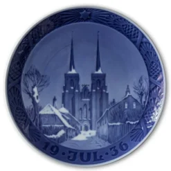 The Cathedral In Roskilde 1936, Royal Copenhagen Christmas Plate