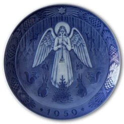 Angel Playing For The Animals In The Forest 1959, Royal Copenhagen Christmas Plate