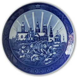 Copenhagen With Blooming Christmas Roses, 2008, Royal Copenhagen Christmas Plate