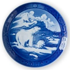 Christmas In Greenland With Polar Bears 2010, Royal Copenhagen Christmas Plate -Outlet Rosenthal Store RX2010 b