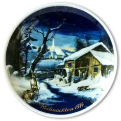 1974 Tettau Traditional Christmas Plate With German Text (Weihnachten)