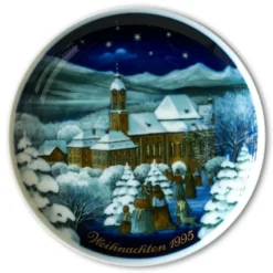 1995 Tettau Traditional Christmas Plate With German Text (Weihnachten)