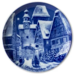 Berlin Design Christmas Plate 1971 Rothenburg Ob Der Tauber (German Text)