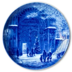Berlin Design Christmas Plate 1976 Christmas Eve In Augsburg (English Text)