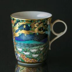 1987 Rorstrand Christmas Poetry Mug, Behold How The Night Flees