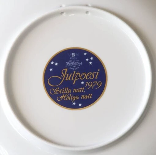1979 Rorstrand Christmas Plate, Silent Night, Holy Night -Outlet Rosenthal Store XRPO1979 b