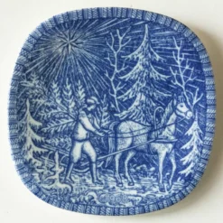 1968 Rorstrand Christmas Plate, Bringing Home The Tree