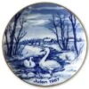 1987 Wallendorf Christmas Plate, Swans -Outlet Rosenthal Store XWAX1987